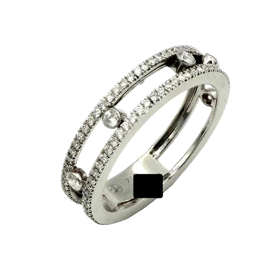 Bague Pavée MESSIKA "Fine Move Romane Pavée" en or blanc et diamants