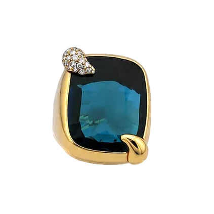 Bague Cocktail POMELLATO en or jaune, topaze et diamants