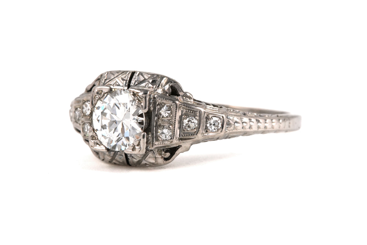Bague en or blanc et diamants