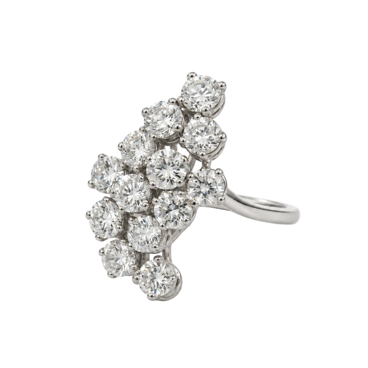 Bague Cocktail en platine et diamants