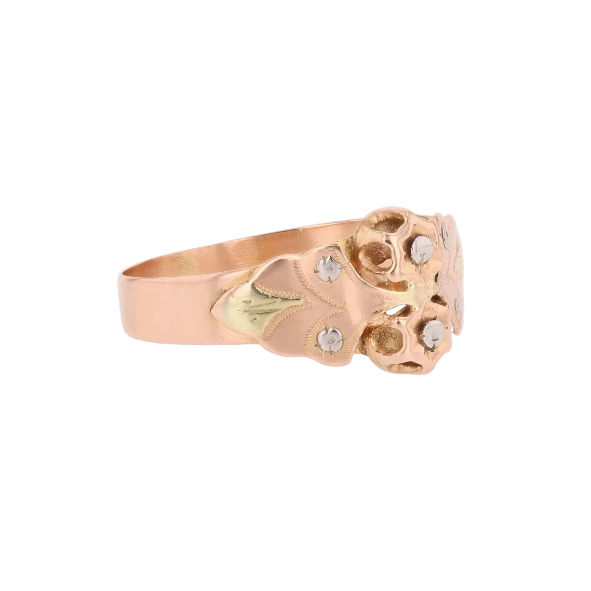 Bague Toi & Moi en or blanc, or rose et or vert