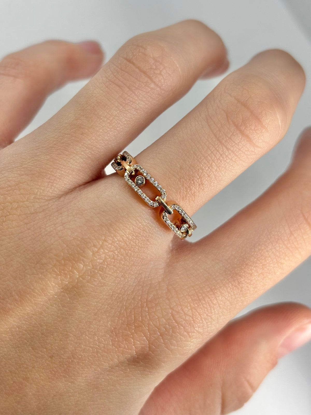 Bague Pavée MESSIKA Move Link en or rose et diamants