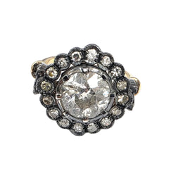 Bague Entourage en or or jaune, argent et diamants