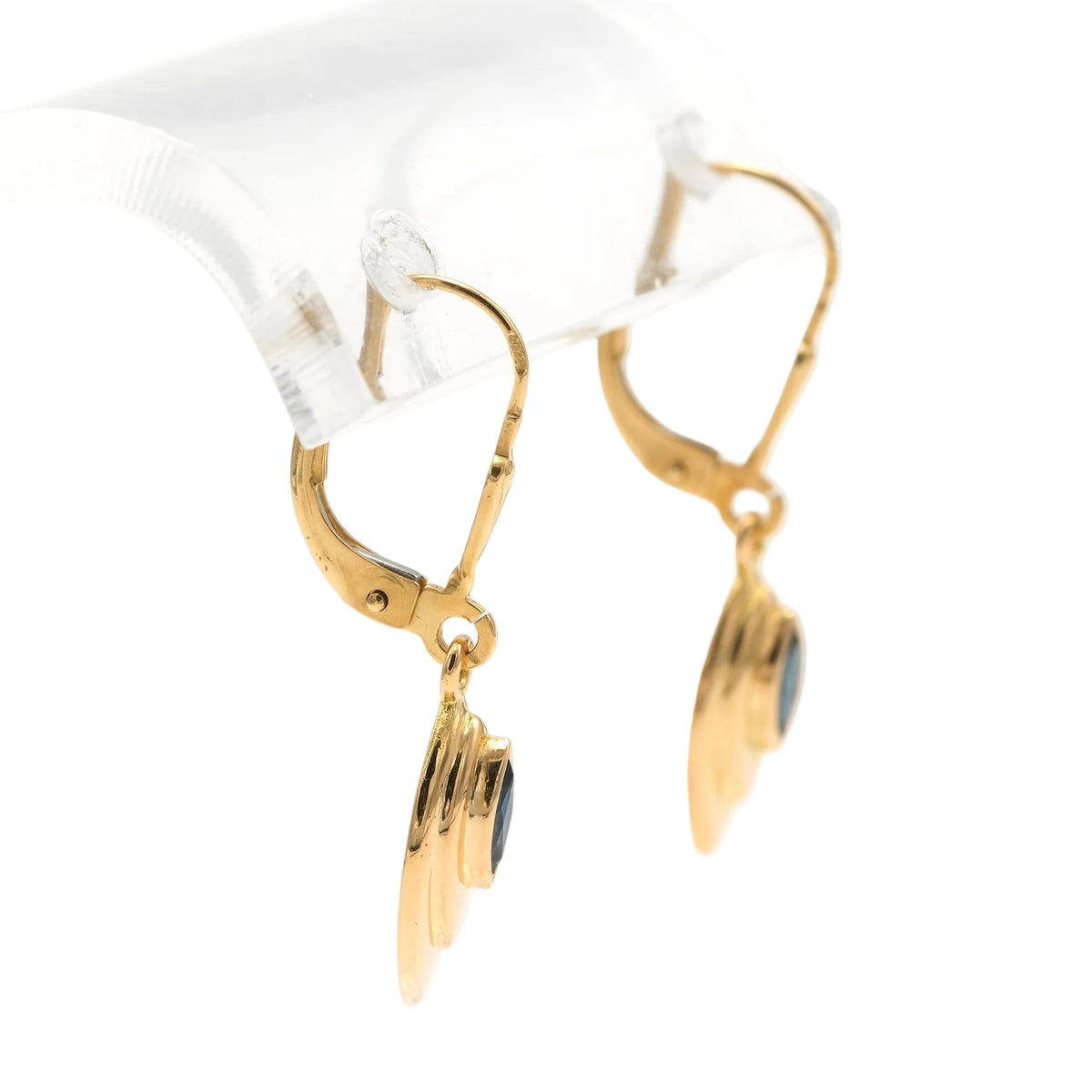 Boucles d'oreilles Pendantes en or jaune et saphirs