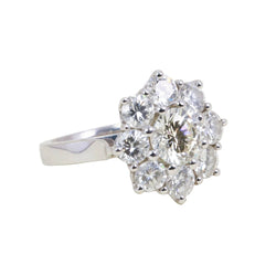 Bague Marguerite en or blanc et diamants