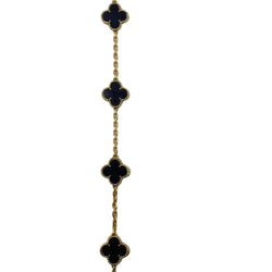 Collier Sautoir VAN CLEEF & ARPELS "Vintage Alhambra" en or jaune et onyx