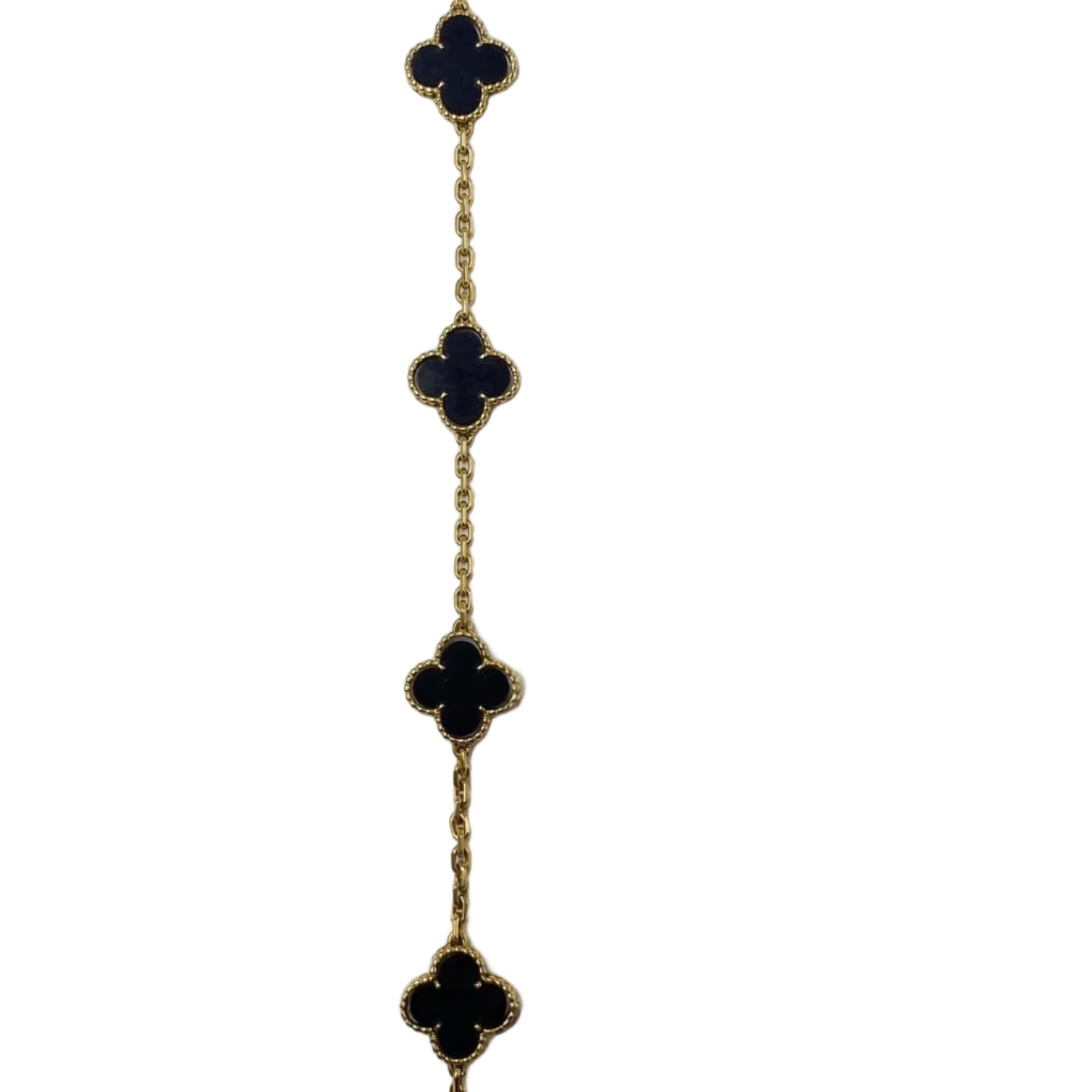 Collier Sautoir VAN CLEEF & ARPELS "Vintage Alhambra" en or jaune et onyx