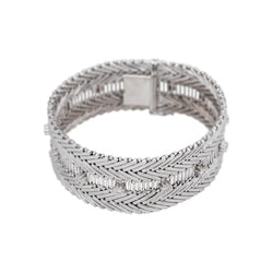 Bracelet Manchette Or blanc Diamant