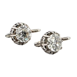 Boucles d'oreilles Dormeuses en or blanc et diamants