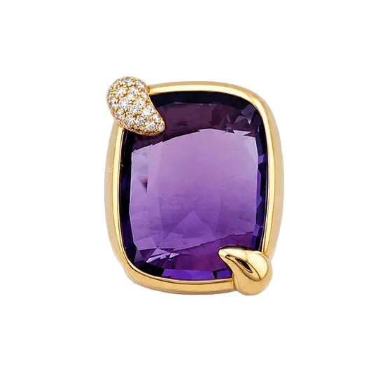 Bague Cocktail POMELLATO en or jaune, améthyste et diamants