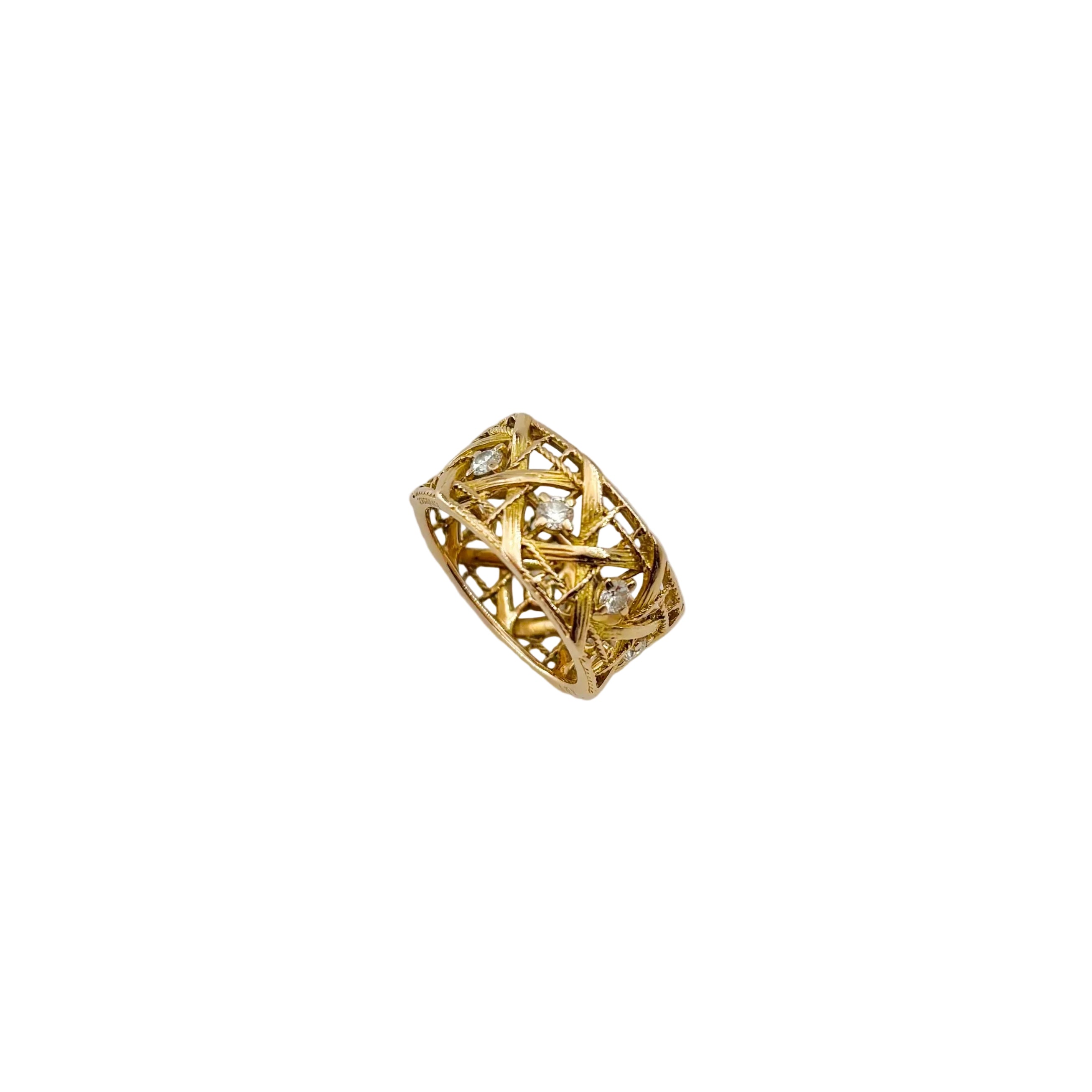 Bague DIOR "My Dior" GM en or jaune et diamants