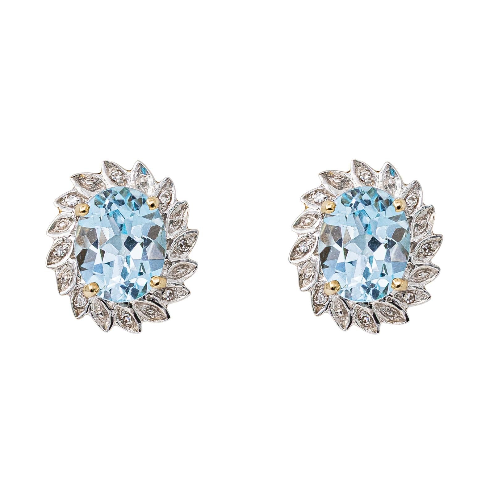 Boucles d'oreilles Puces Or jaune Topaze