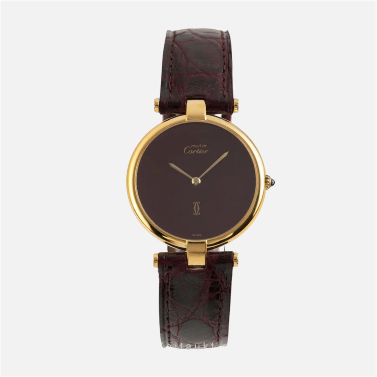 Montre CARTIER "Vendôme" en vermeil et cuir