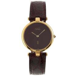 Montre CARTIER "Vendôme" en vermeil et cuir