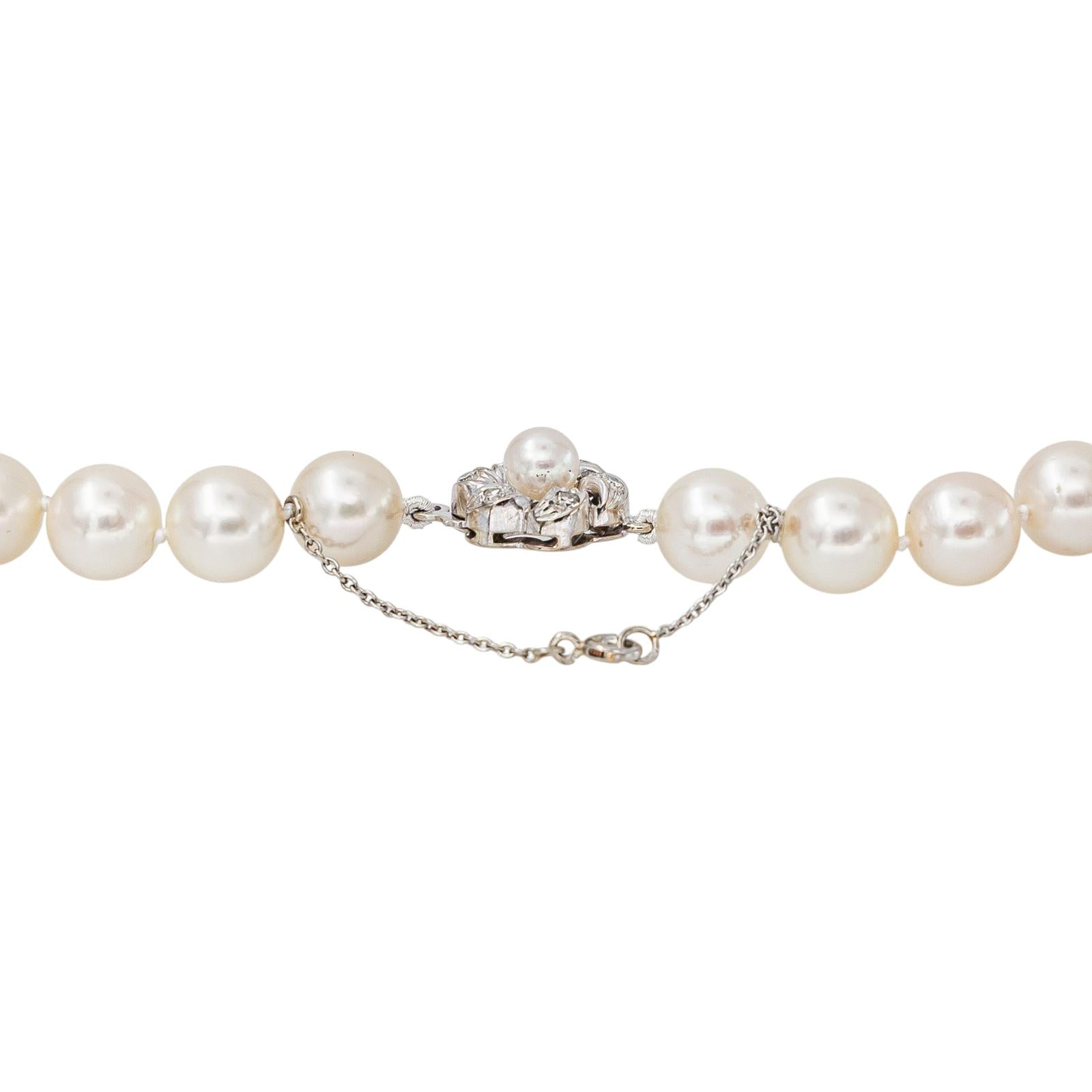 Collier  Or blanc  Perle