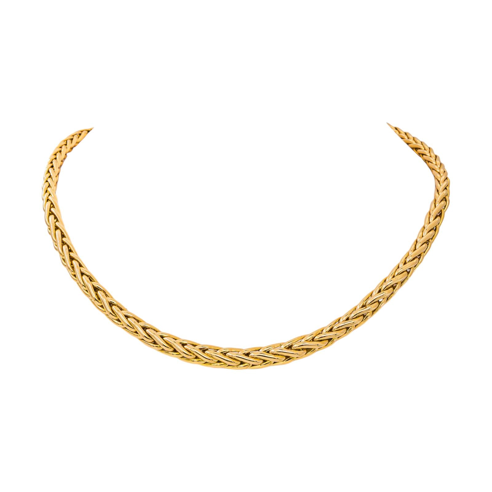 Collier Maille palmier Or jaune
