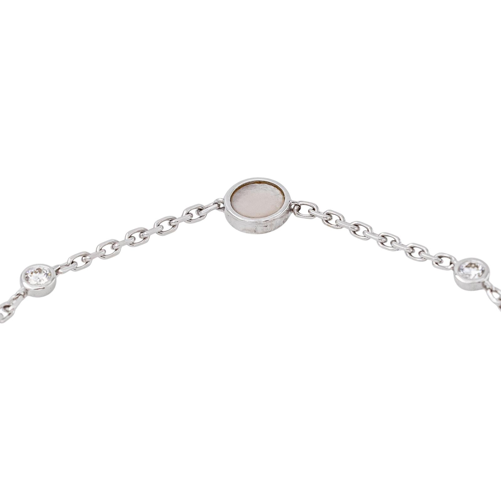 Bracelet Maille forçat Or blanc Nacre