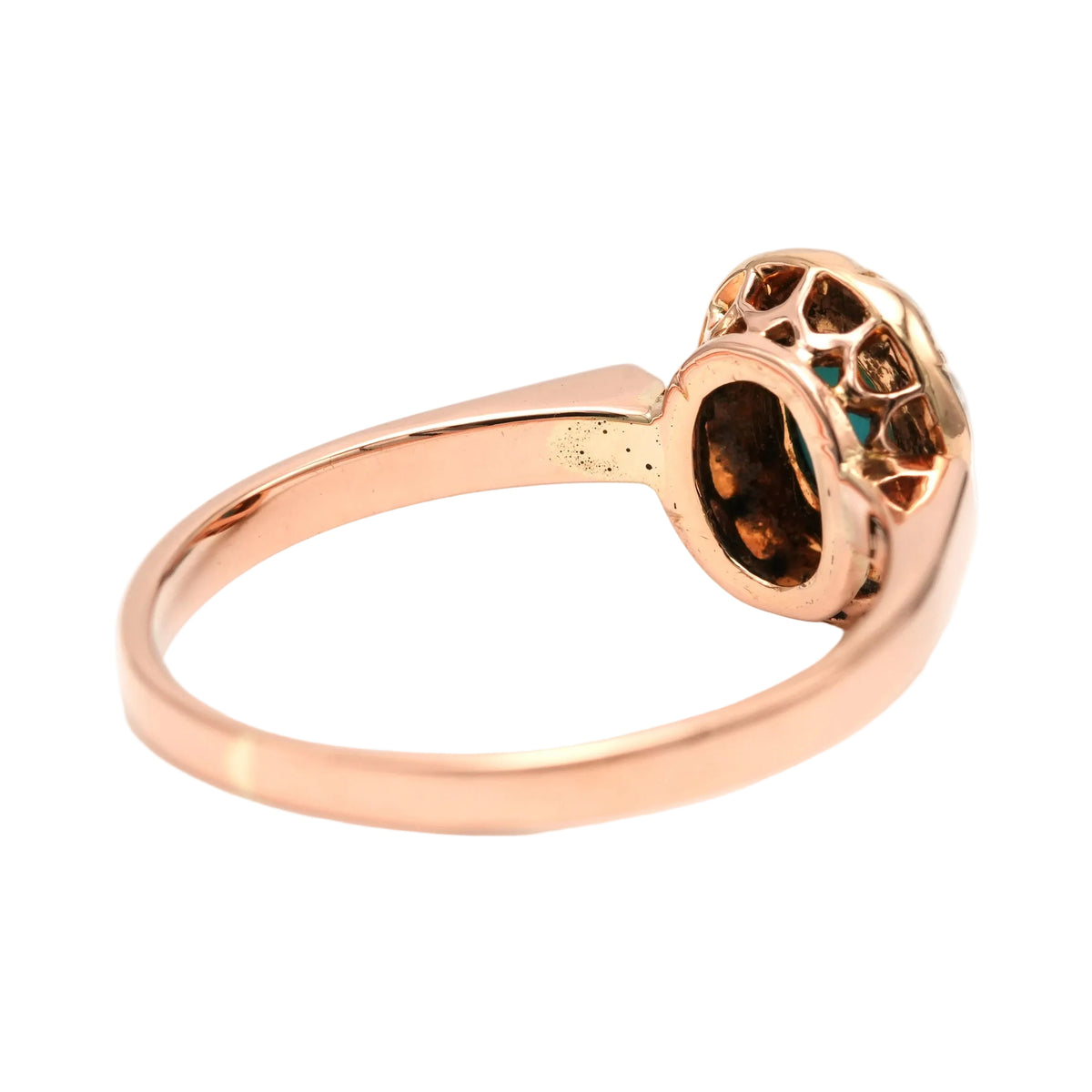Bague Entourage en or jaune, perles et turquoise