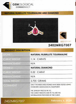 Bague Entourage en or jaune, rubellite tourmaline et diamants
