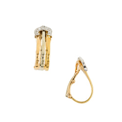 Boucles d'oreilles Clip CARTIER "C de Cartier" en or blanc, or jaune et or rose