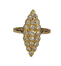 Bague Marquise en or jaune et diamants
