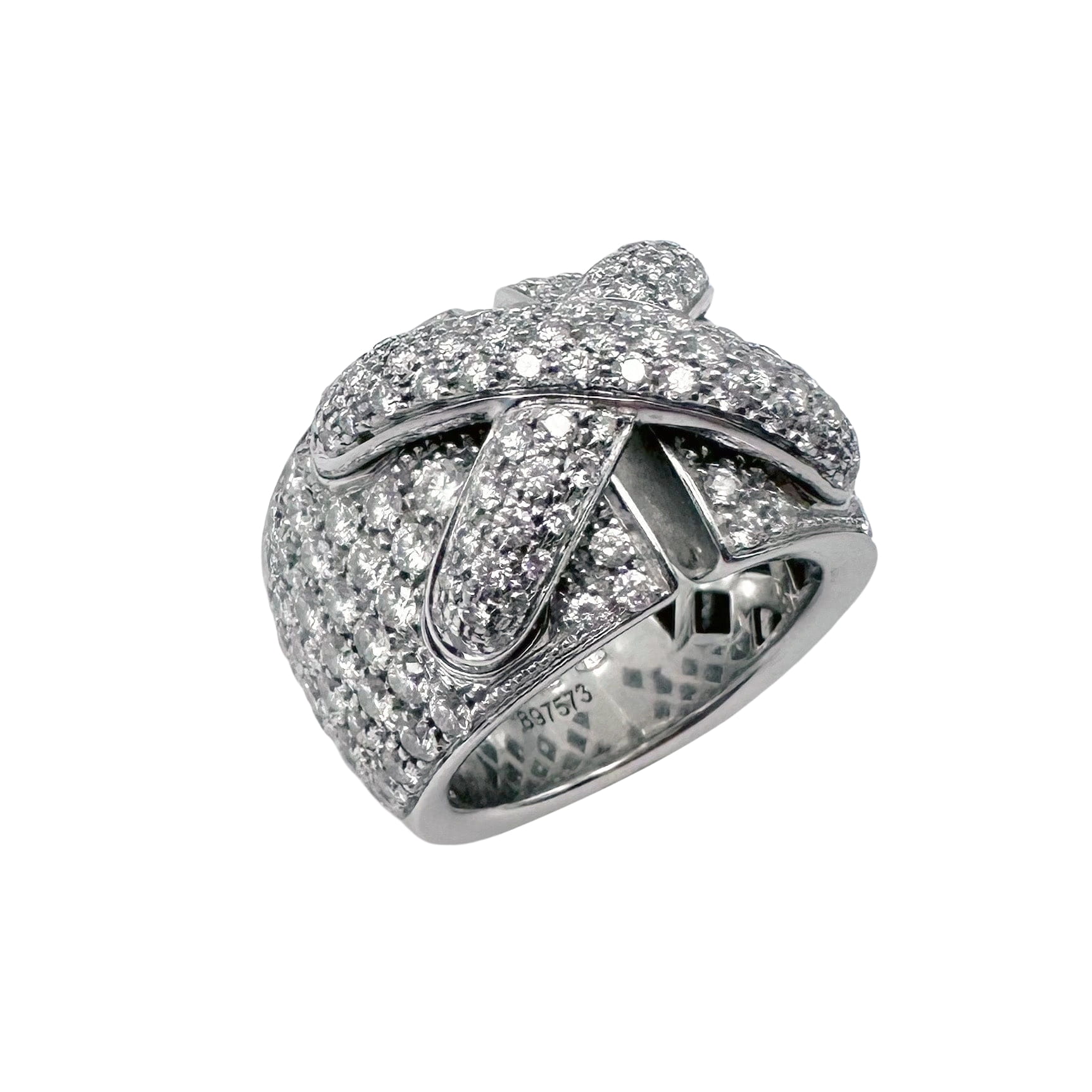 Bague Bandeau CHAUMET Liens XL en or blanc et diamants