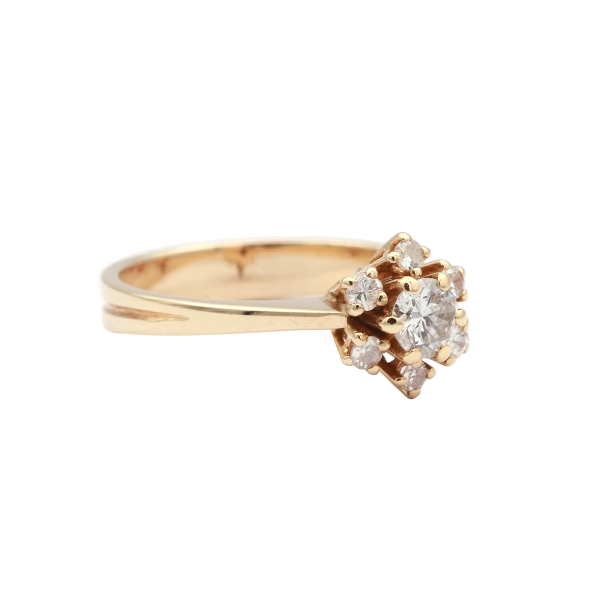 Bague Marguerite en or jaune et diamants