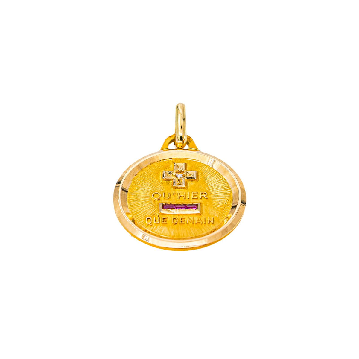 Augis Pendentif Religieux Médaille d'amour Or jaune Diamant