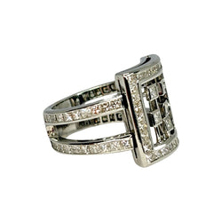Bague en or blanc et diamants