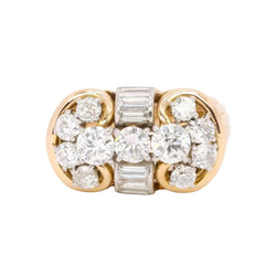 Bague Tank en or jaune et diamants