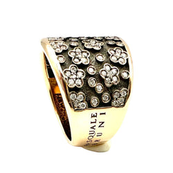 Bague Bandeau PASQUALE BRUNI "Ricami" en or rose, or noir et diamants