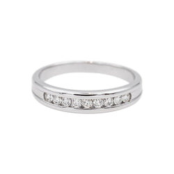 Bague Demi-alliance Or blanc Diamant