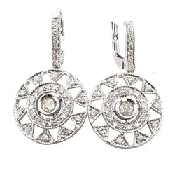 Boucles d'oreilles Pendantes en or blanc et diamants