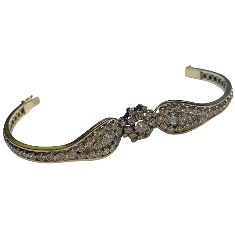 Bracelet en or blanc et damants