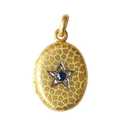 Pendentif en or jaune, rubis, saphirs et diamants