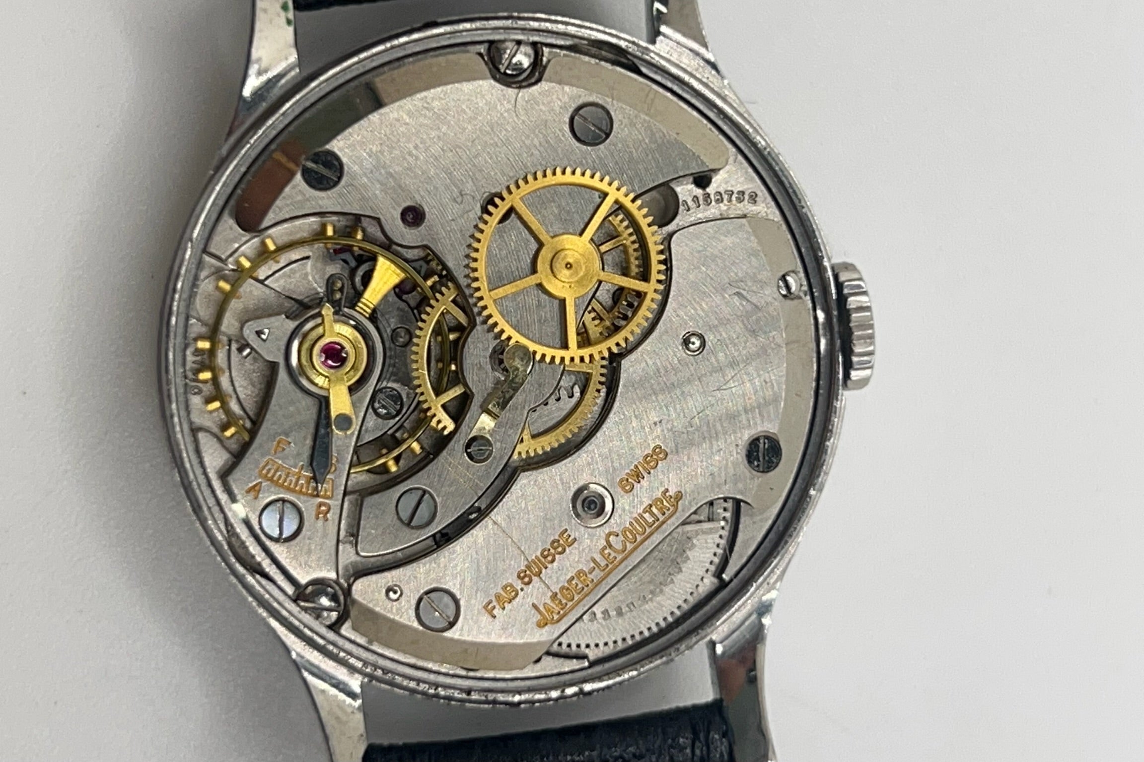 Montre JAEGER-LECOULTRE en acier et cuir