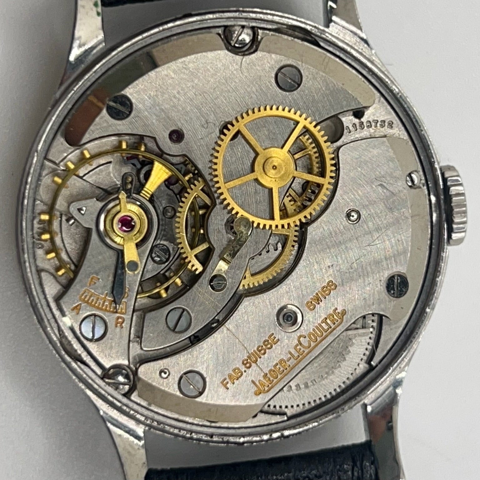 Montre JAEGER-LECOULTRE en acier et cuir