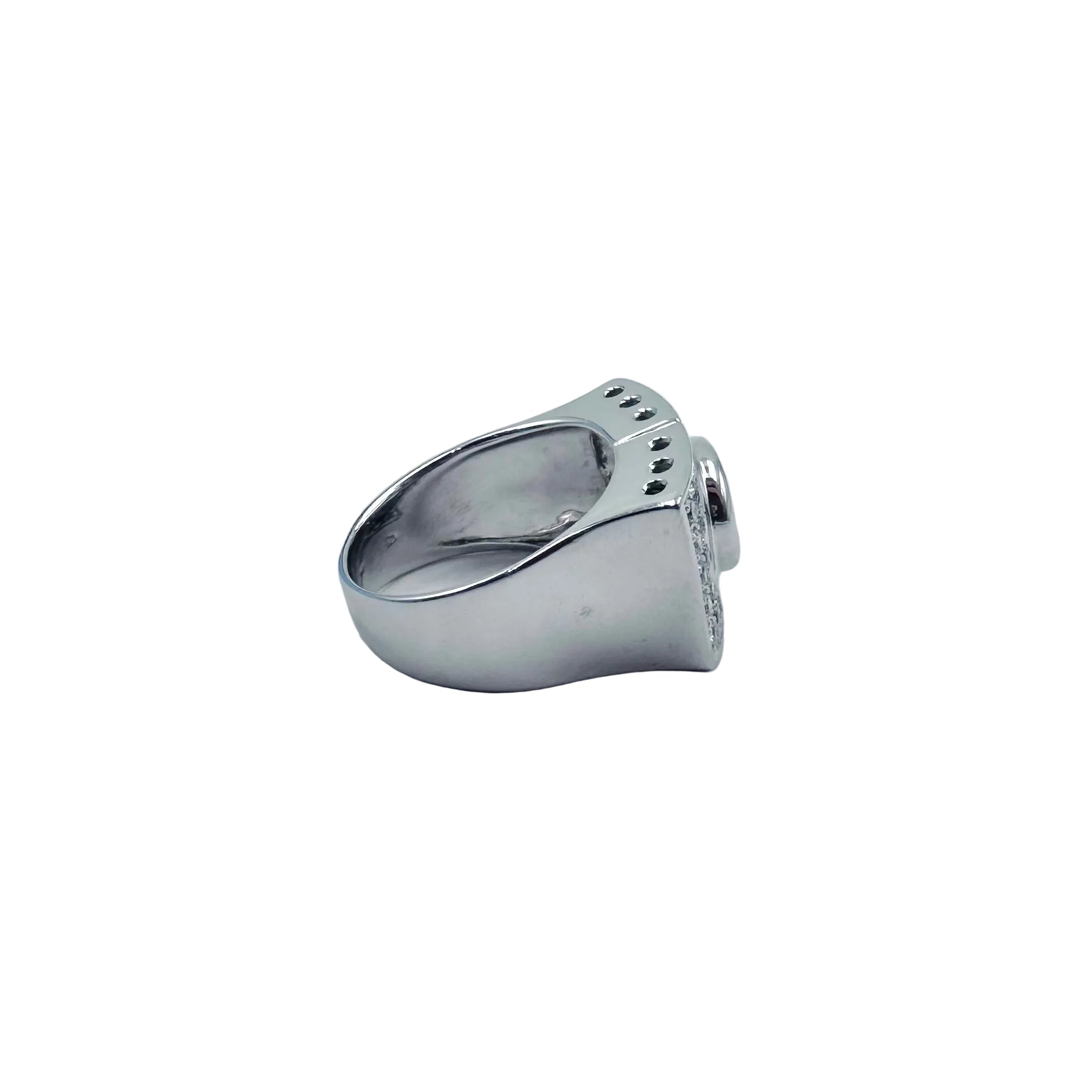 Bague Tank en or blanc, aigue-marine et diamants