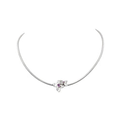 Collier Or blanc Saphir rose
