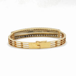Bracelet Jonc en or jaune, perles et diamants