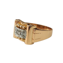 Bague Tank en or rose et diamants