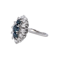 Bague Marquise Or blanc Saphir