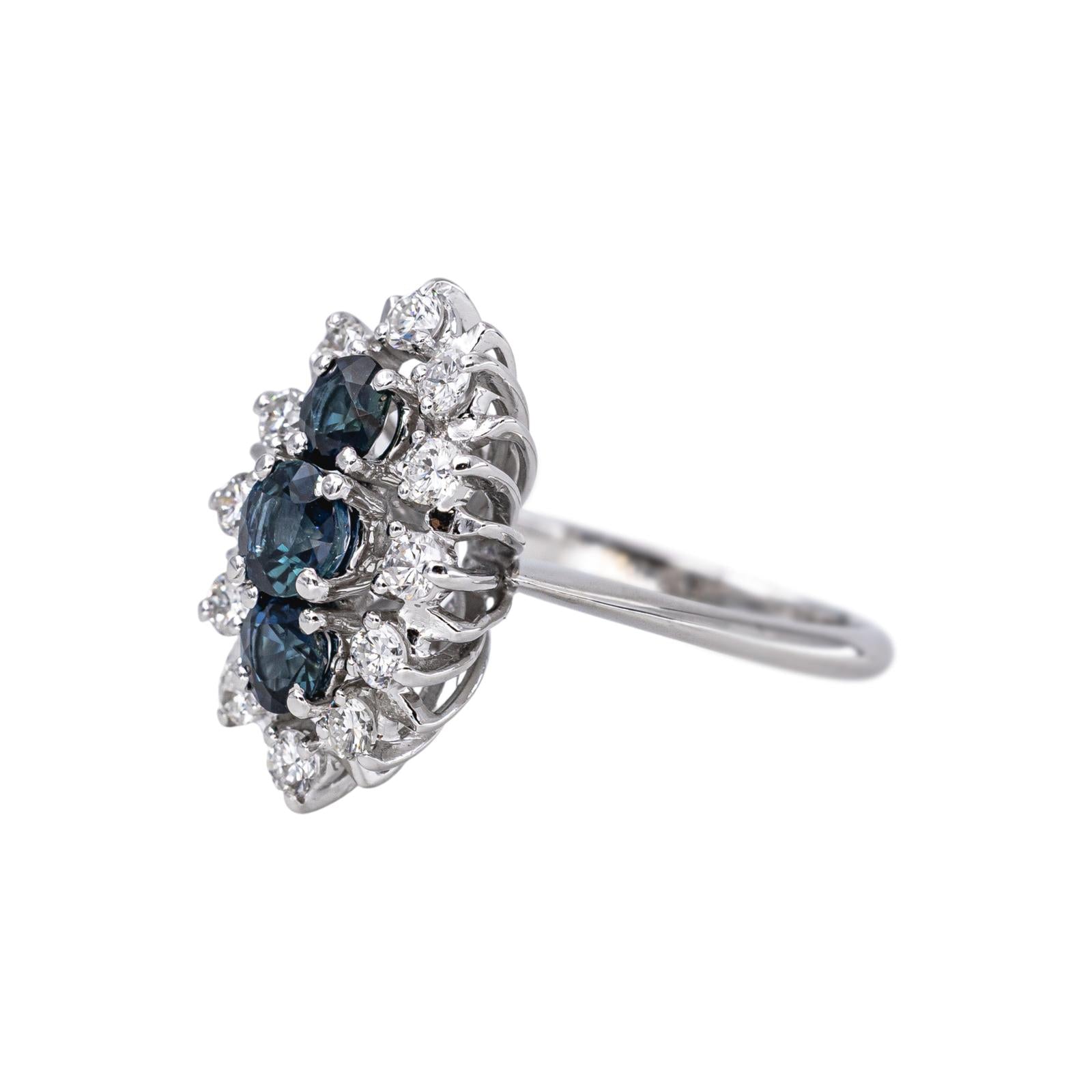 Bague Marquise Or blanc Saphir