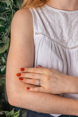 Bague Demi-alliance Or blanc Diamant