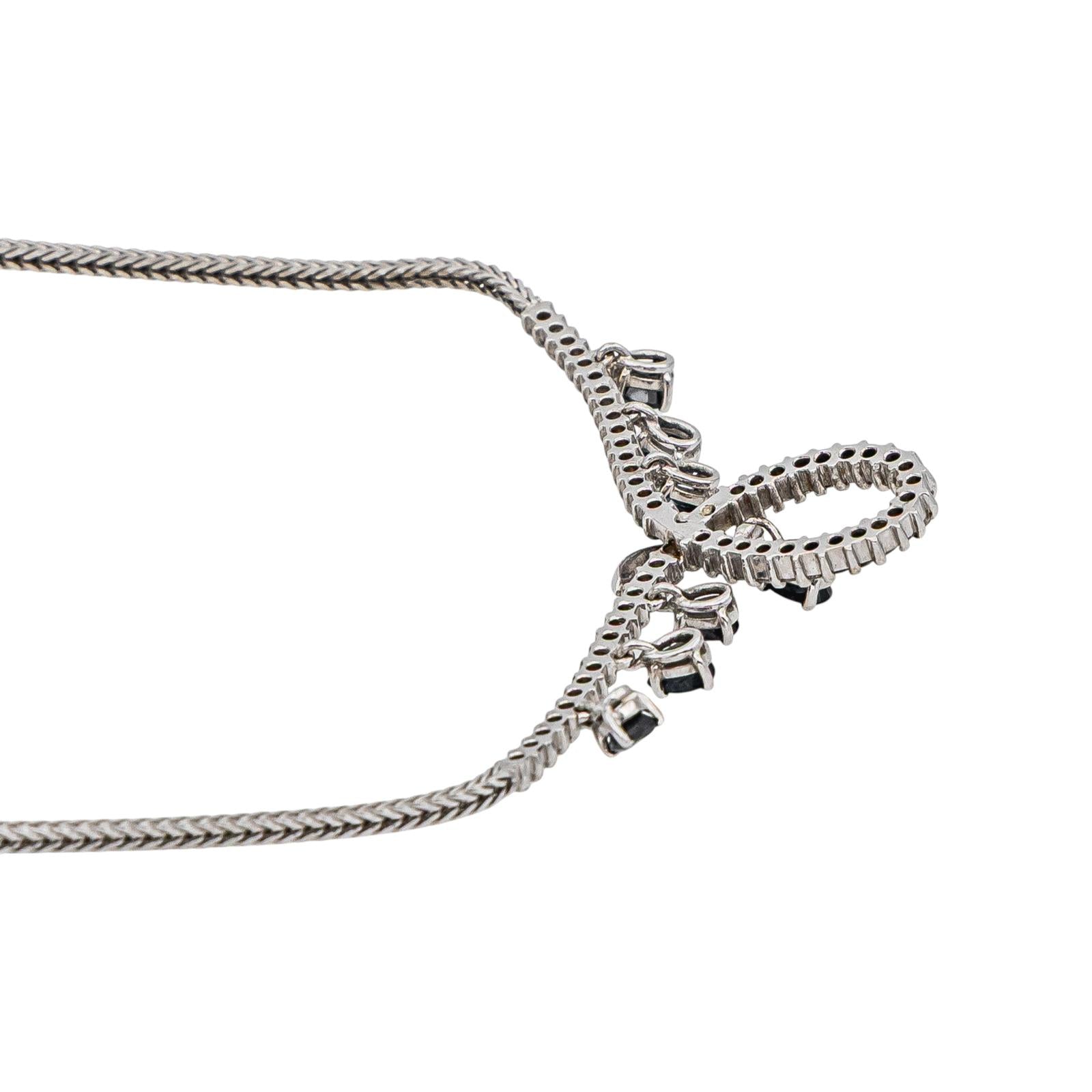 Collier Or blanc Saphir