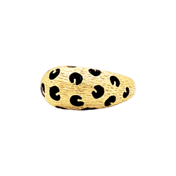 Bague Fred Paris, "Léopard", or jaune, émail noir.