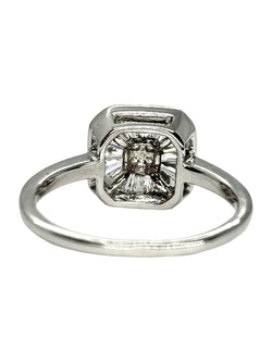 Bague Solitaire en or blanc et diamants
