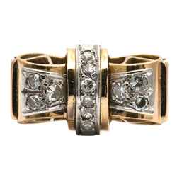 Bague Tank en or jaune et diamants