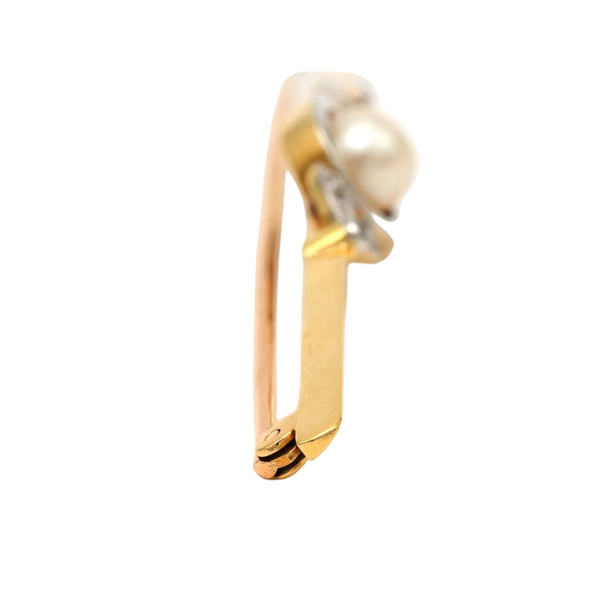 Broche Épingle en or jaune, perle et diamants