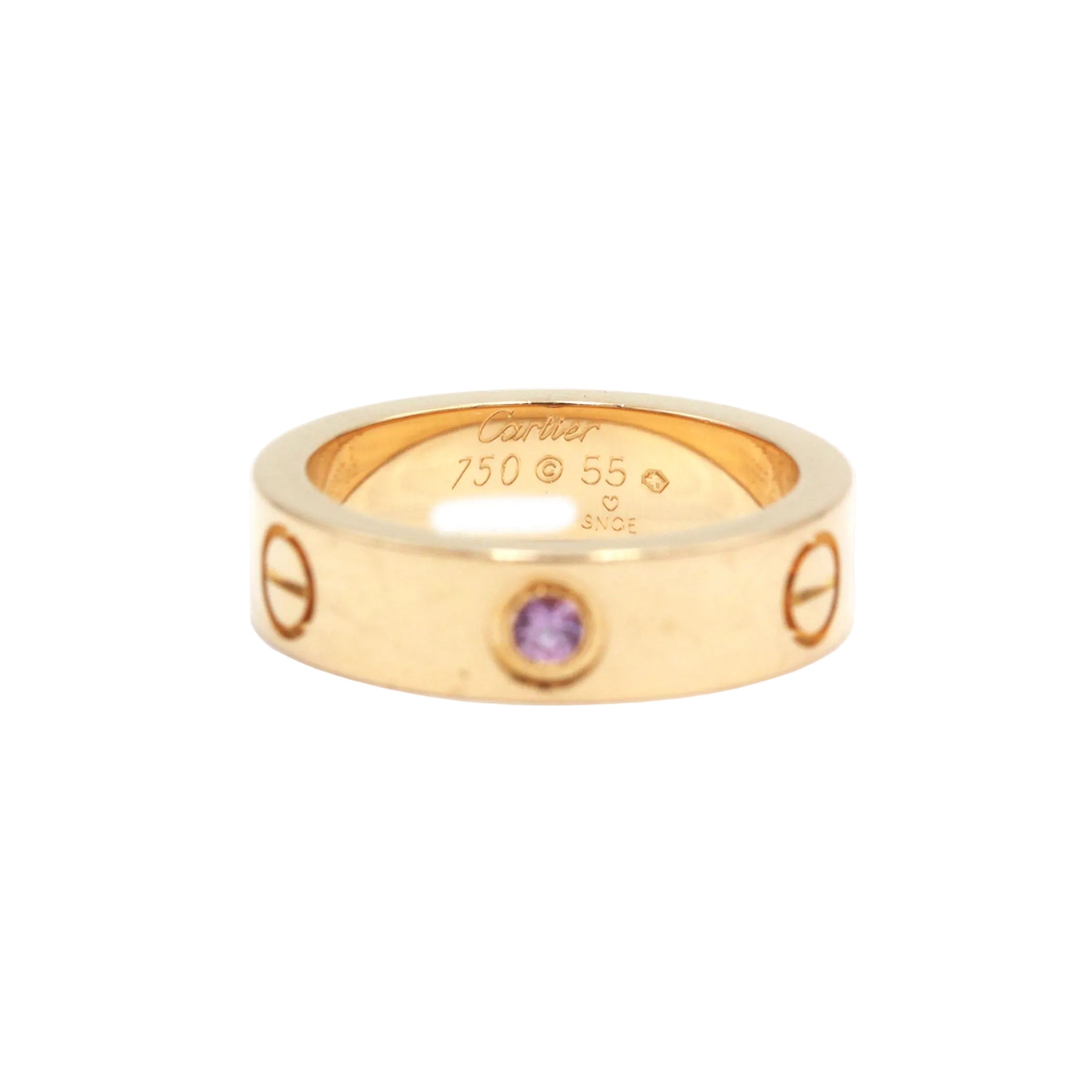 Bague Alliance CARTIER "Love" en or rose et saphir